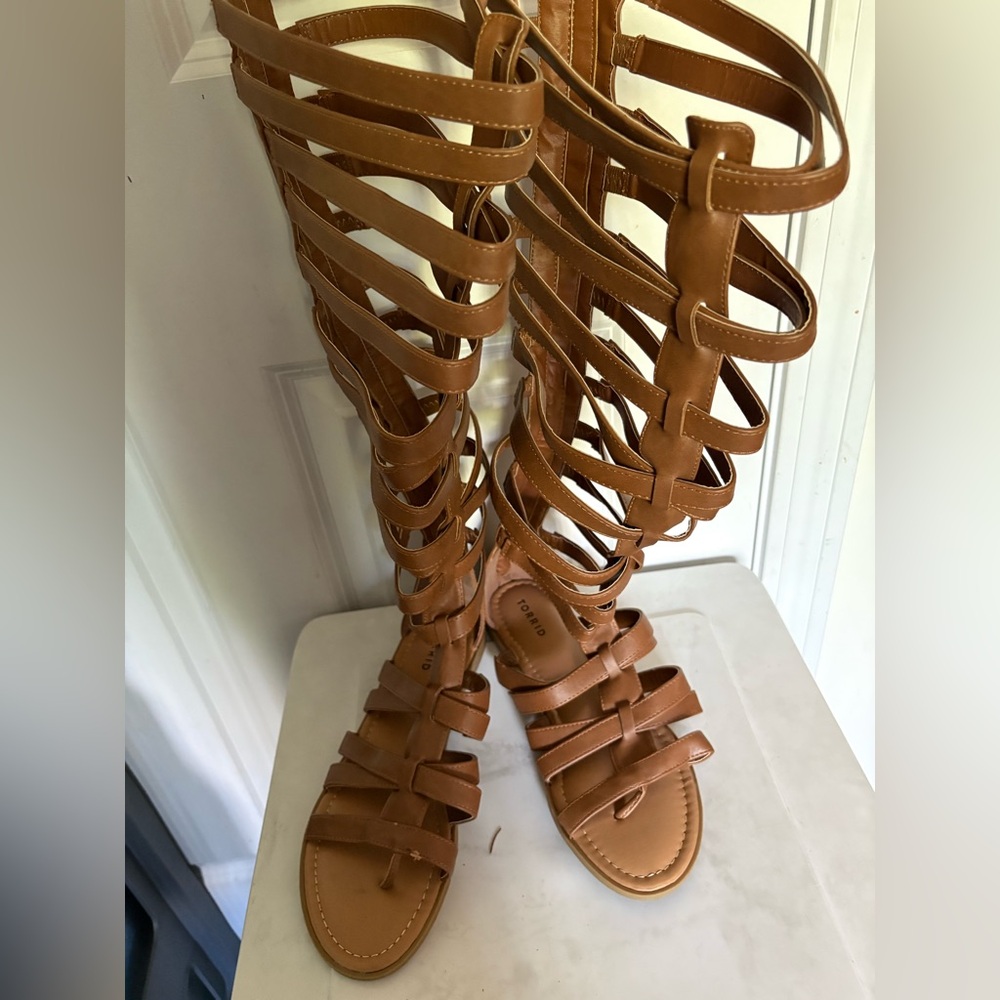 Torrid Tan Gladiator Sandals Flat Sole